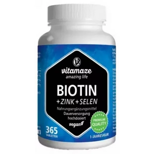 Vitamaze Biotine + Zinc + Sélénium Comprimés x 365