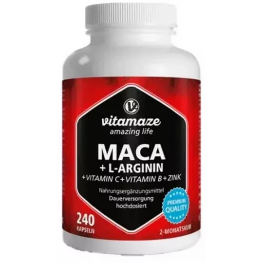 Vitamaze Maca + L-Arginine + Vitamines + Zinc Capsules x 240