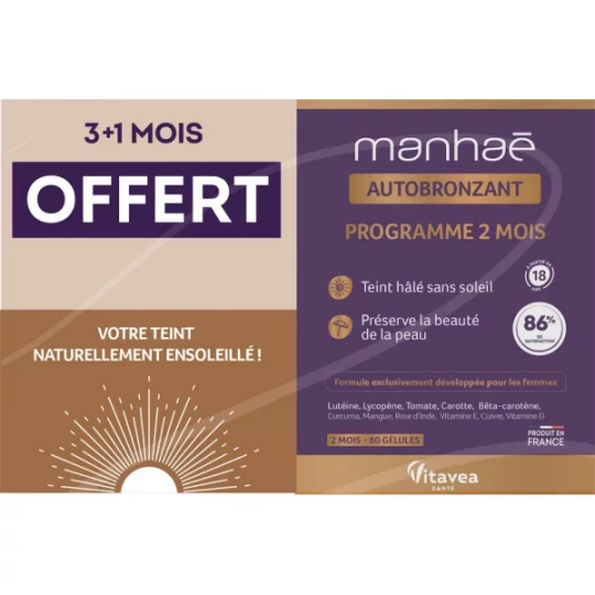 Manhaé Autobronzant Gélules 2 x 60