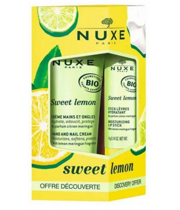Nuxe Sweet Lemon Crème Mains Et Ongles Bio 30 ml + Stick Lèvres Hydratant Bio 4 g