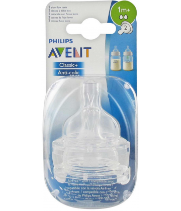 Philips Avent Tétine Silicone Débit Lent x 2