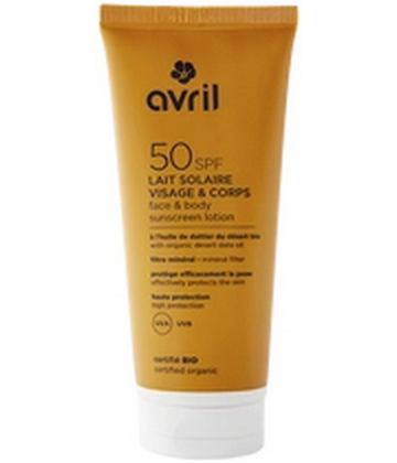 Avril Lait Solaire Visage & Corps SPF50 Bio 100 ml