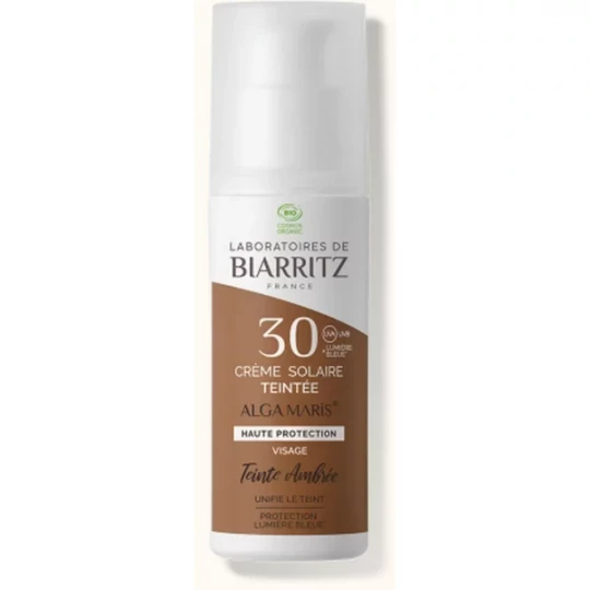 Alga Maris Crème Solaire Visage Teinte Dorée SPF30 Bio 50 ml