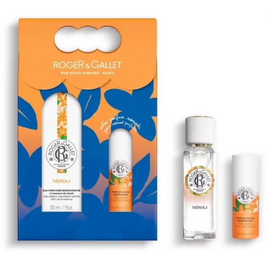 Roger&Gallet Coffret Eau Parfumée Bienfaisante Néroli 30 ml + Parfum Solide Bienfaisant 5 g