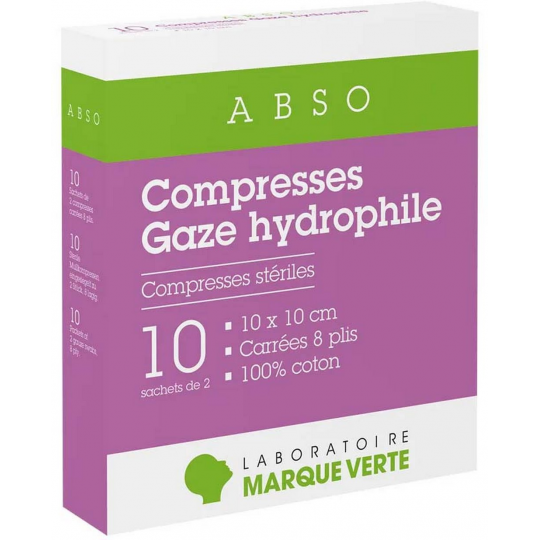 Marque Verte Abso Compresses de Gaze Hydrophile