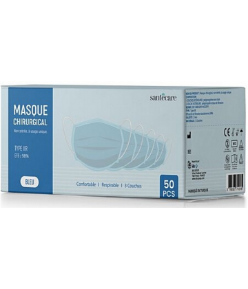 Santecare Masque Chirurgical Jetable Type II R Adulte x 50