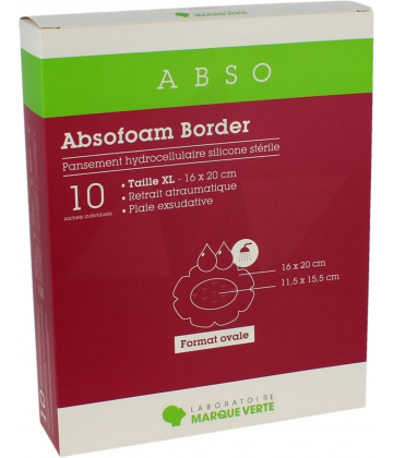 Absofoam Border Lite Pansements 7,5 x 8,5 cm x 10