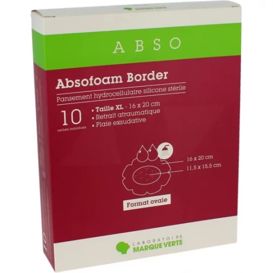 Absofoam Border Lite Pansements 7,5 x 8,5 cm x 10