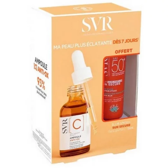 SVR [C] Ampoule Anti-Ox Concentré 30 ml + Sun Secure Blur Sans Parfum SPF50+ 15 ml Offert