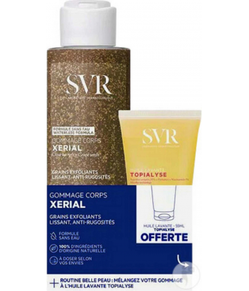 SVR Xérial Gommage Corps 100 g + Topialyse Huile Lavante 100 ml Offerte