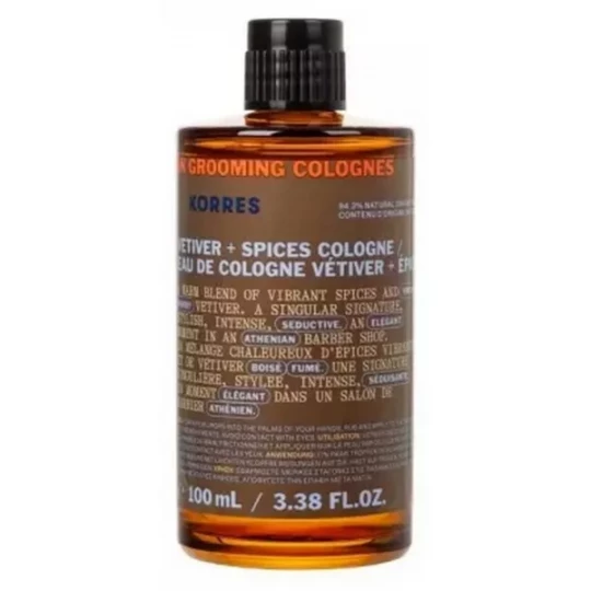 Korres Athenian Grooming Eau de Cologne Vétiver + Épices 100 ml