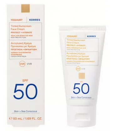 Korres Yoghurt Crème Solaire Teintée Visage SPF50 50 ml
