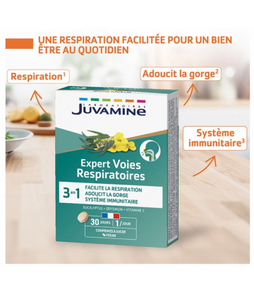 Juvamine Expert Voies Respiratoires 3 en 1 Comprimés à Sucer x 30