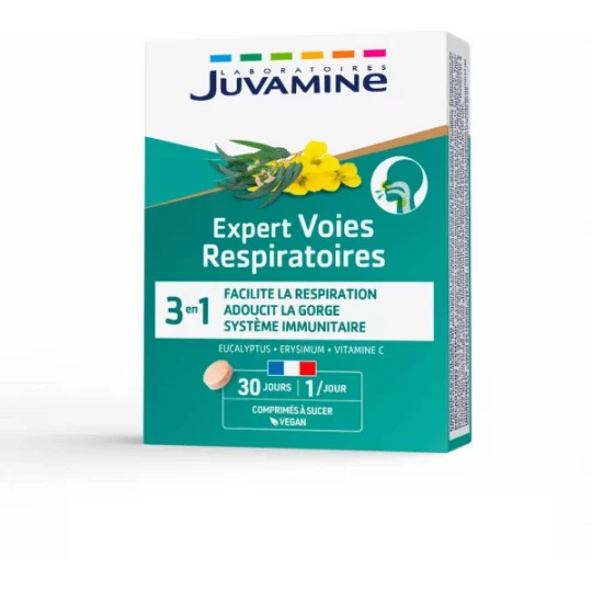 Juvamine Expert Voies Respiratoires 3 en 1 Comprimés à Sucer x 30