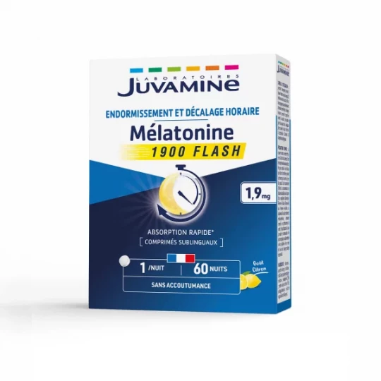 Juvamine Mélatonine 1900 Flash 1,9 mg Comprimés Sublinguaux x 60