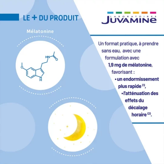 Juvamine Mélatonine 1900 Flash 1,9 mg Comprimés Sublinguaux x 60 - image 4