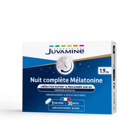 Juvamine Nuit Complète Mélatonine 1,9 mg Comprimés x 30