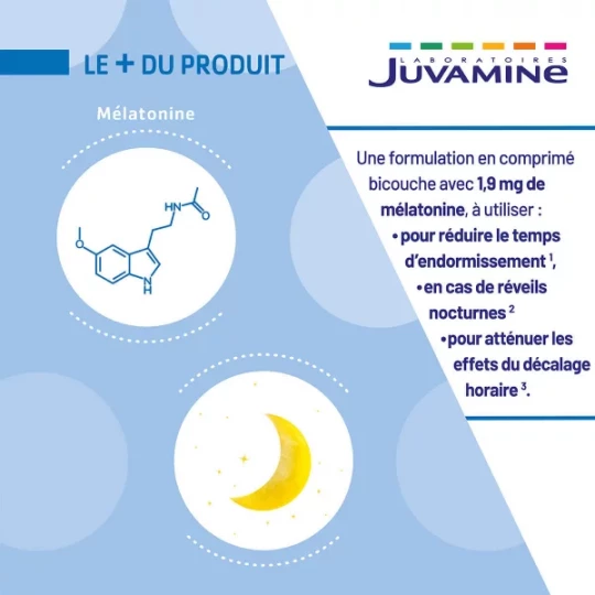 Juvamine Nuit Complète Mélatonine 1,9 mg Comprimés x 30 - image 3