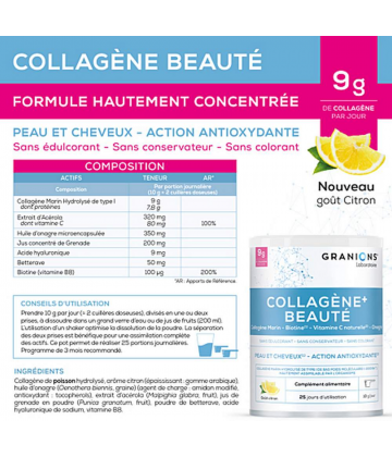 Granions Collagène+ Beauté Sublimlift Saveur Citron Poudre 255 g