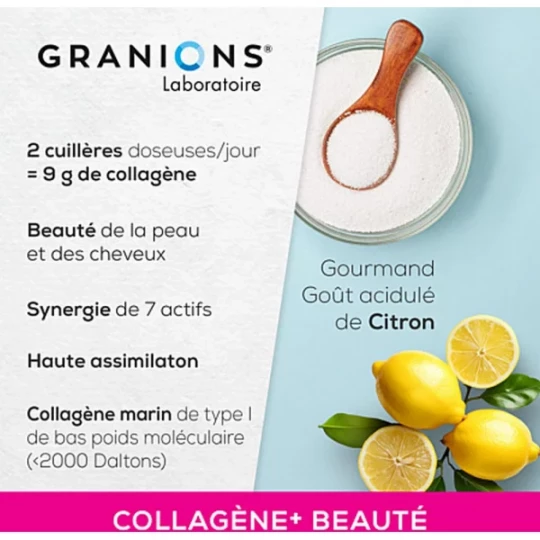 Granions Collagène+ Beauté Sublimlift Saveur Citron Poudre 255 g - image 3