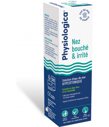 Physiologica Aloe Vera & Acide Hyaluronique Solution Eau de Mer Isotonique Spray 120 ml