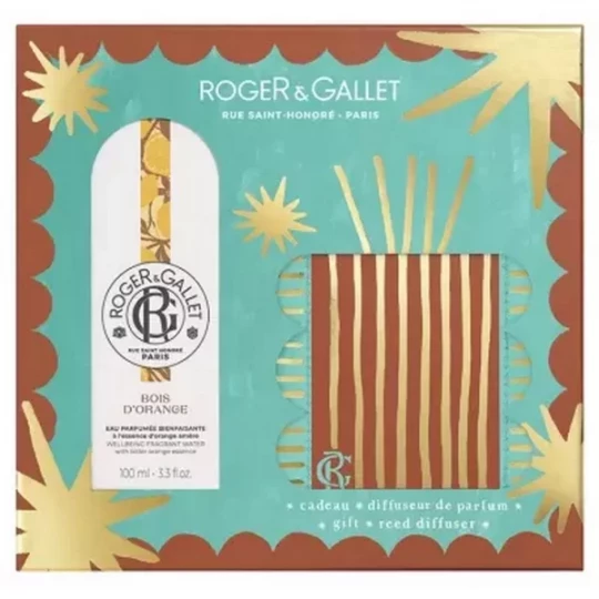 Roger&Gallet Coffret Eau parfumée bienfaisante Bois d'orange 100 ml + Diffuseur