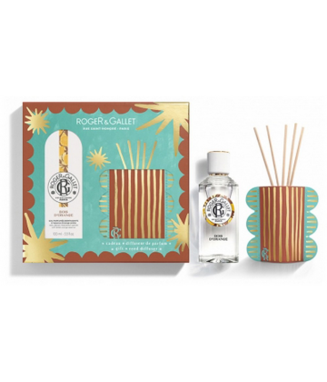 Roger&Gallet Coffret Eau parfumée bienfaisante Bois d'orange 100 ml + Diffuseur