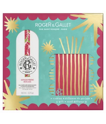 Roger&Gallet Coffret Gingembre Rouge Eau Parfumée Bienfaisante 100 ml + Diffuseur de Parfum Offert