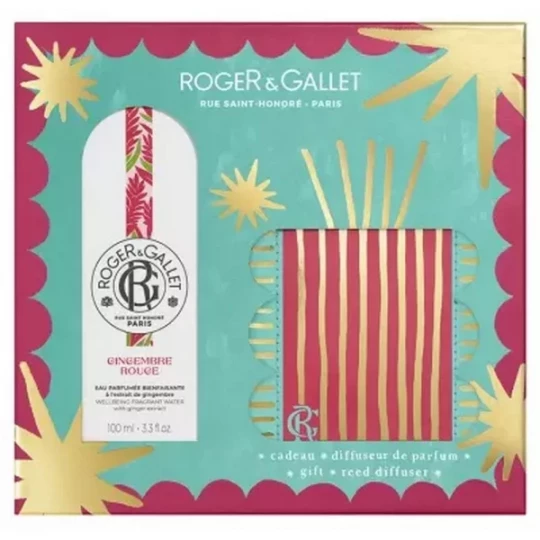 Roger&Gallet Coffret Gingembre Rouge Eau Parfumée Bienfaisante 100 ml + Diffuseur de Parfum Offert