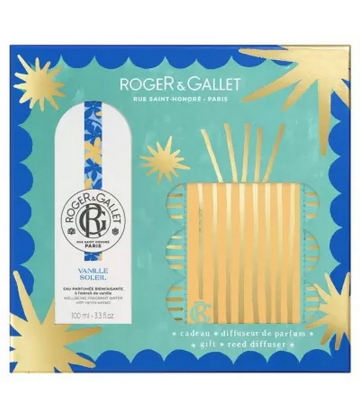 Roger&Gallet Coffret Vanille Soleil Eau Parfumée Bienfaisante 100 ml + Diffuseur de Parfum Offert