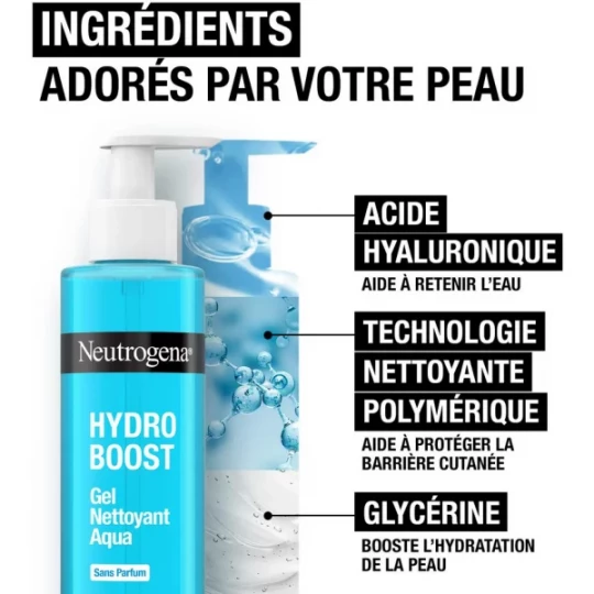 Neutrogena Hydro Boost Gel Nettoyant Aqua Sans Parfum 200 ml - image 2