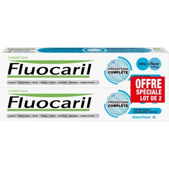 Fluocaril Dentifrice Protection Complète Blancheur 75 ml x 2