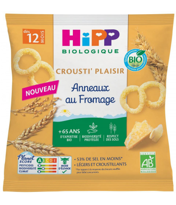 HiPP Crousti' Plaisir Anneaux au Fromage Bio Dès 12 Mois 25 g