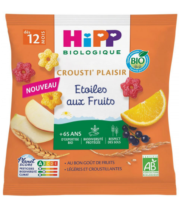 HiPP Crousti' Plaisir Etoiles aux Fruits Bio Dès 12 Mois 30 g