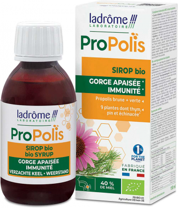 Ladrôme Propolis Sirop Bio Gorge Apaisée et Immunité 150 ml