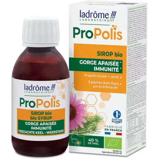 Ladrôme Propolis Sirop Bio Gorge Apaisée et Immunité 150 ml