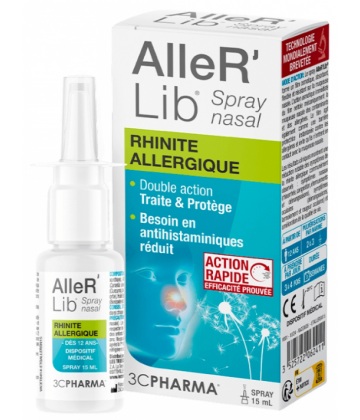 3C Pharma AlleR-Lib Rhinite Allergique Spray Nasal 15 ml