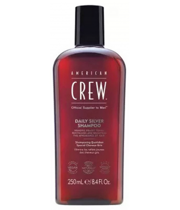 American Crew Daily Silver Shampoing Quotidien Violet  Sublimateur pour Cheveux Gris et Blonds pour Homme 250 ml