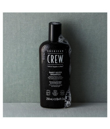 American Crew Daily Silver Shampoing Quotidien Violet  Sublimateur pour Cheveux Gris et Blonds pour Homme 250 ml