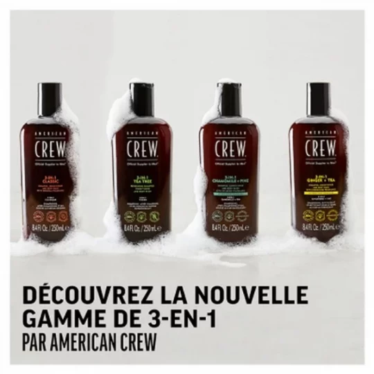 American Crew 3-En-1 Shampooing Après-Shampooing & Gel Douche pour Cheveux et Corps Revitalisant Hydratant et Apaisant 250 ml - image 4