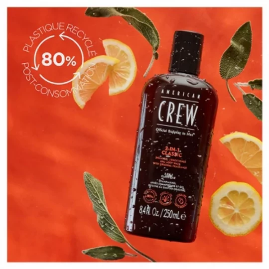 American Crew 3-En-1Format Voyage Shampooing Après-Shampooing & Gel Douche pour Cheveux et Corps 100 ml - image 2