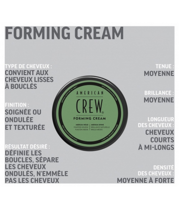 American Crew Forming Cream Crème de Coiffage Fixation Souple 85 g