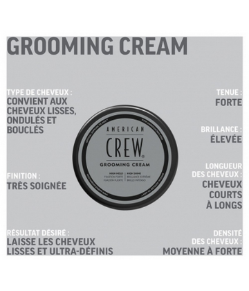 American Crew Grooming Cream Crème de Coiffage Fixation Forte 85 g