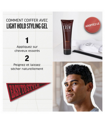 American Crew Light Hold Gel de Coiffage Fixation Souple 250 ml