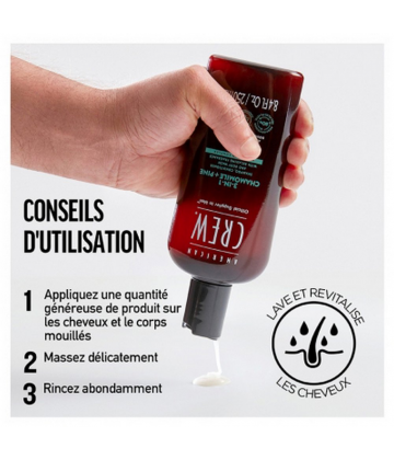 American Crew 3 en 1 Camomille + Pin Hydratant Relaxant 250 ml