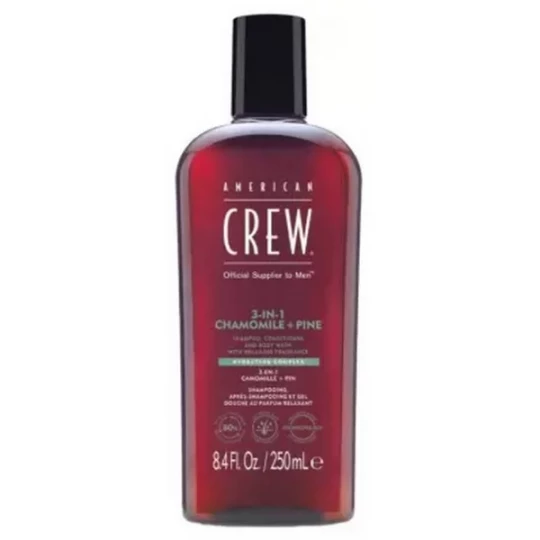 American Crew 3 en 1 Camomille + Pin Hydratant Relaxant 250 ml