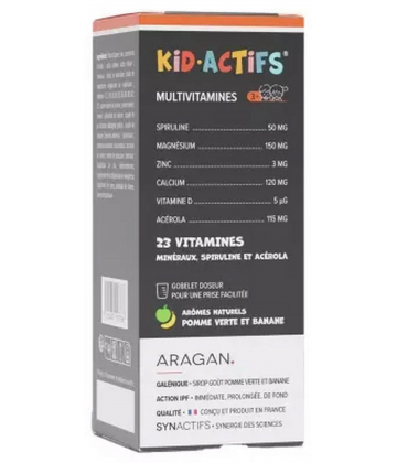 Aragan Synactifs KidActifs Sirop Multivitamines 125 ml