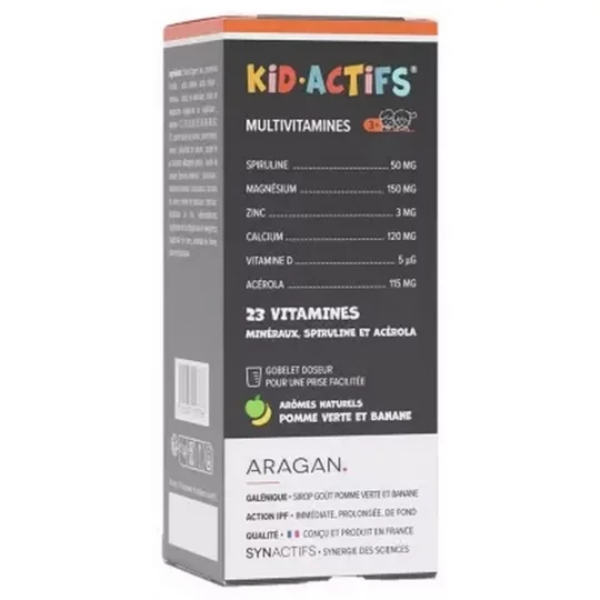 Aragan Synactifs KidActifs Sirop Multivitamines 125 ml