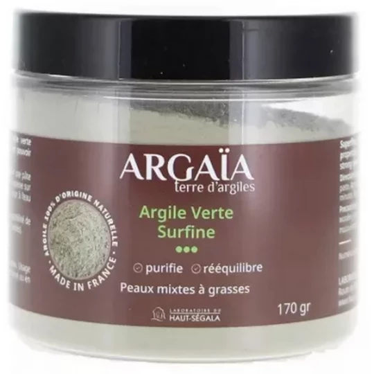 Argaïa Argile Verte Surfine en Poudre 170 g