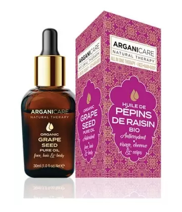 Arganicare Huile de Pépins de Raisin Bio 3-en-1 30 ml